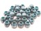 30 12mm Blue and Gray Swirl Large Hole Round Plastic Beads bE1